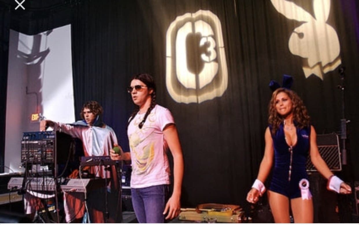 On stage at Playboy’s Rock the Rabbit party, SXSW