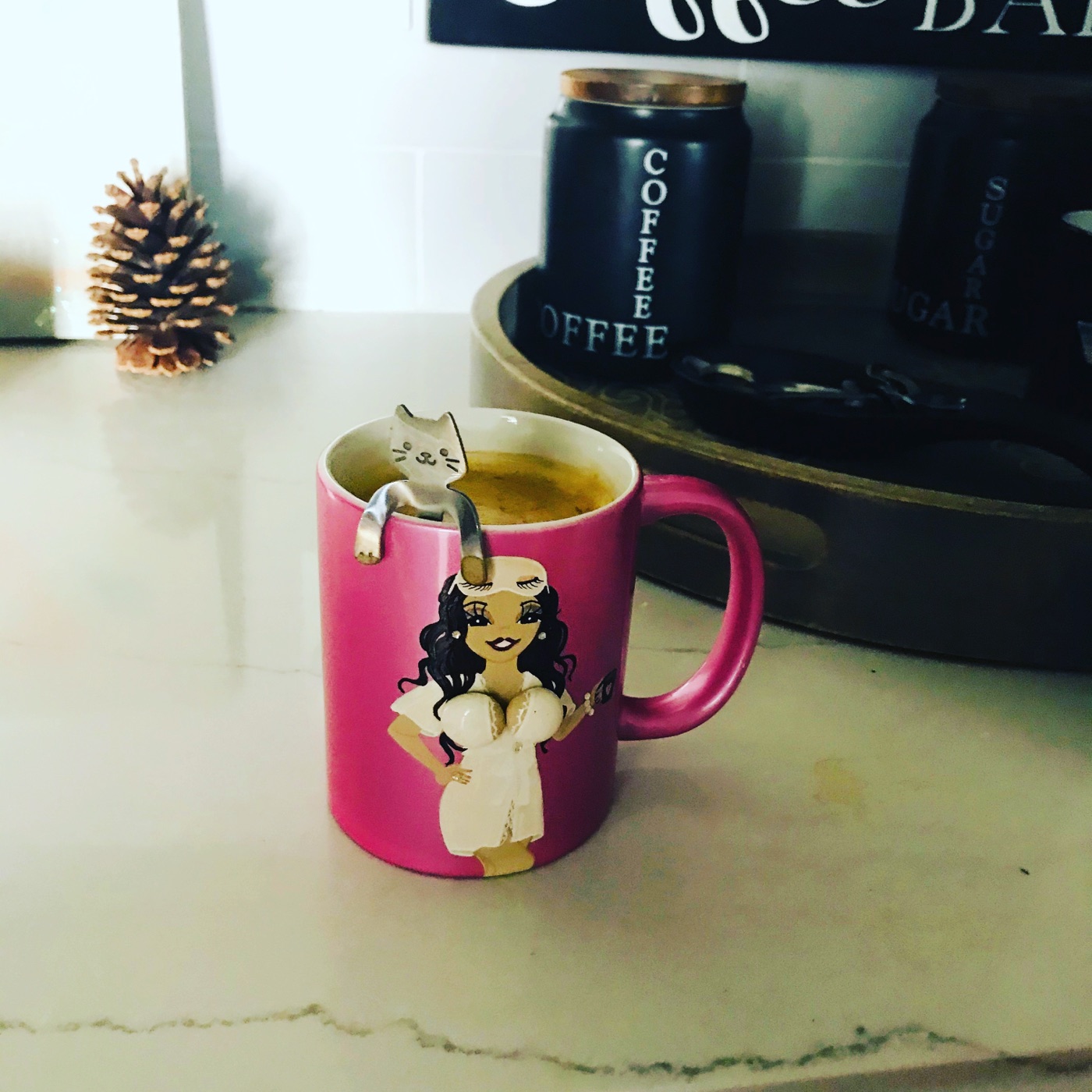 A quiet morning coffee before the house wakes up